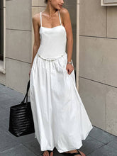 Vacation Style Strap Tutu Maxi Dress